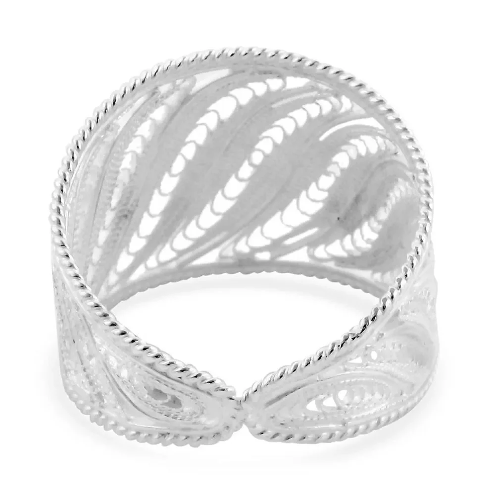 Sterling Silver Openworkd Band Ring (3.68 g) Size 8